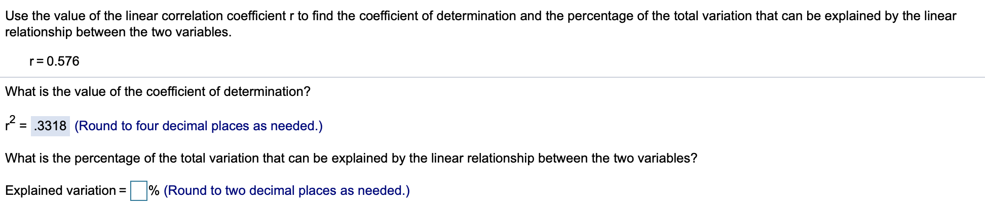 Solved Use the value of the linear correlation coefficient r | Chegg.com
