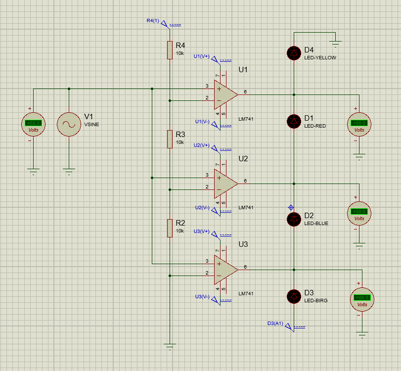 Solved I designed a 3 op amp window detector circuit using