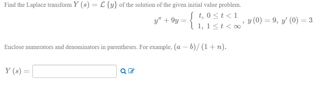 Solved Find The Laplace Transform Y S L Y Of The Sol Chegg Com