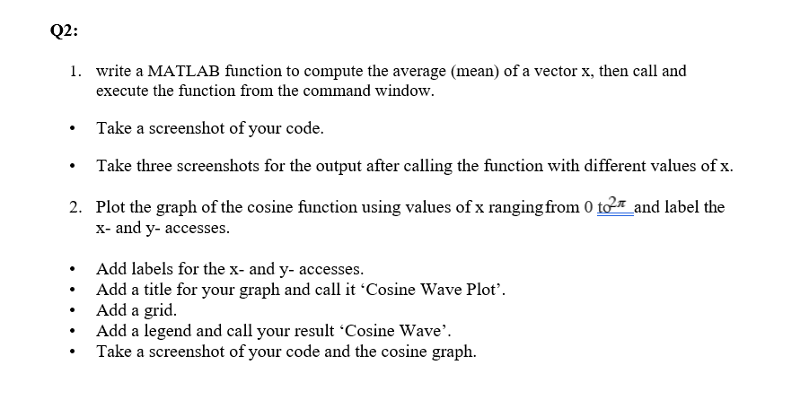 Solved 1. write a MATLAB function to compute the average | Chegg.com