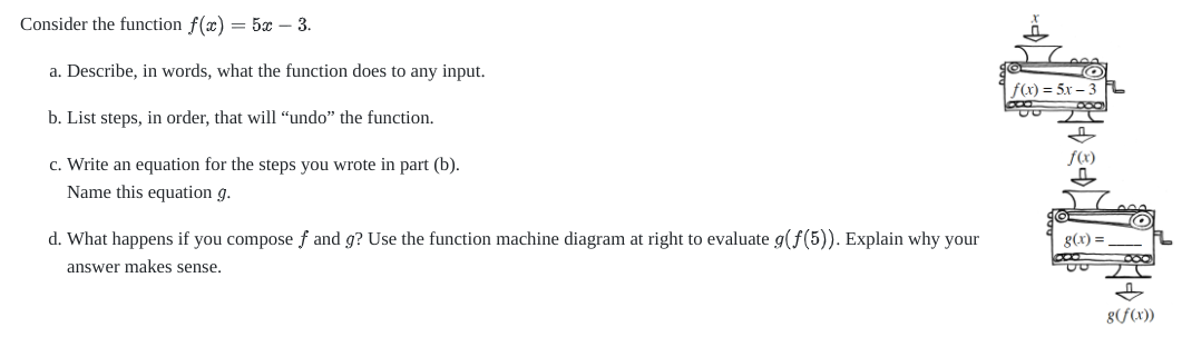 Solved Consider the function f(3) = 5.0 - 3. a. Describe, in | Chegg.com