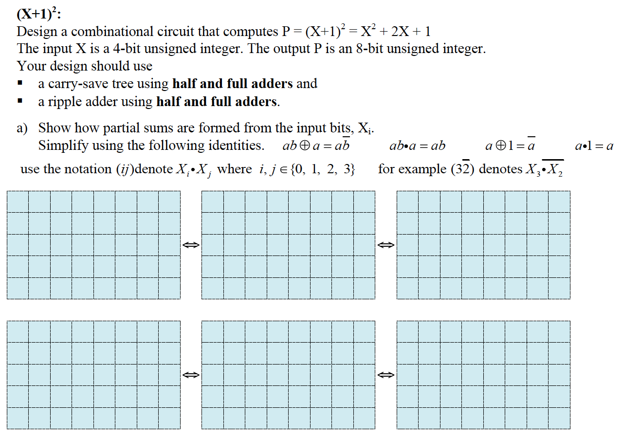(X+1)?: Design a combinational circuit that computes | Chegg.com