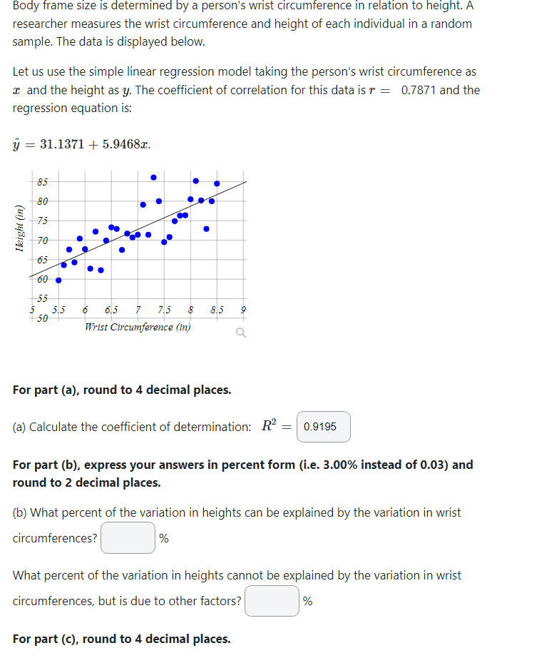 Solved Body frame size is determined by a person's wrist