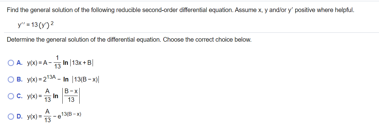 Solved Find The General Solution Of The Following Reducible Chegg