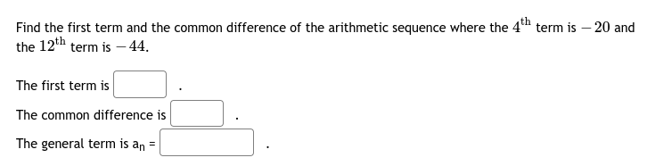 Solved Find the first term and the common difference of the | Chegg.com