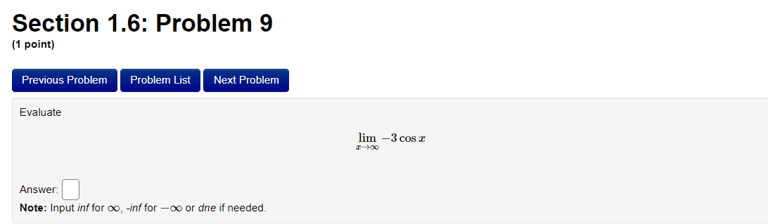 Solved Section 1.6: Problem 6 (1 point) Previous Problem | Chegg.com