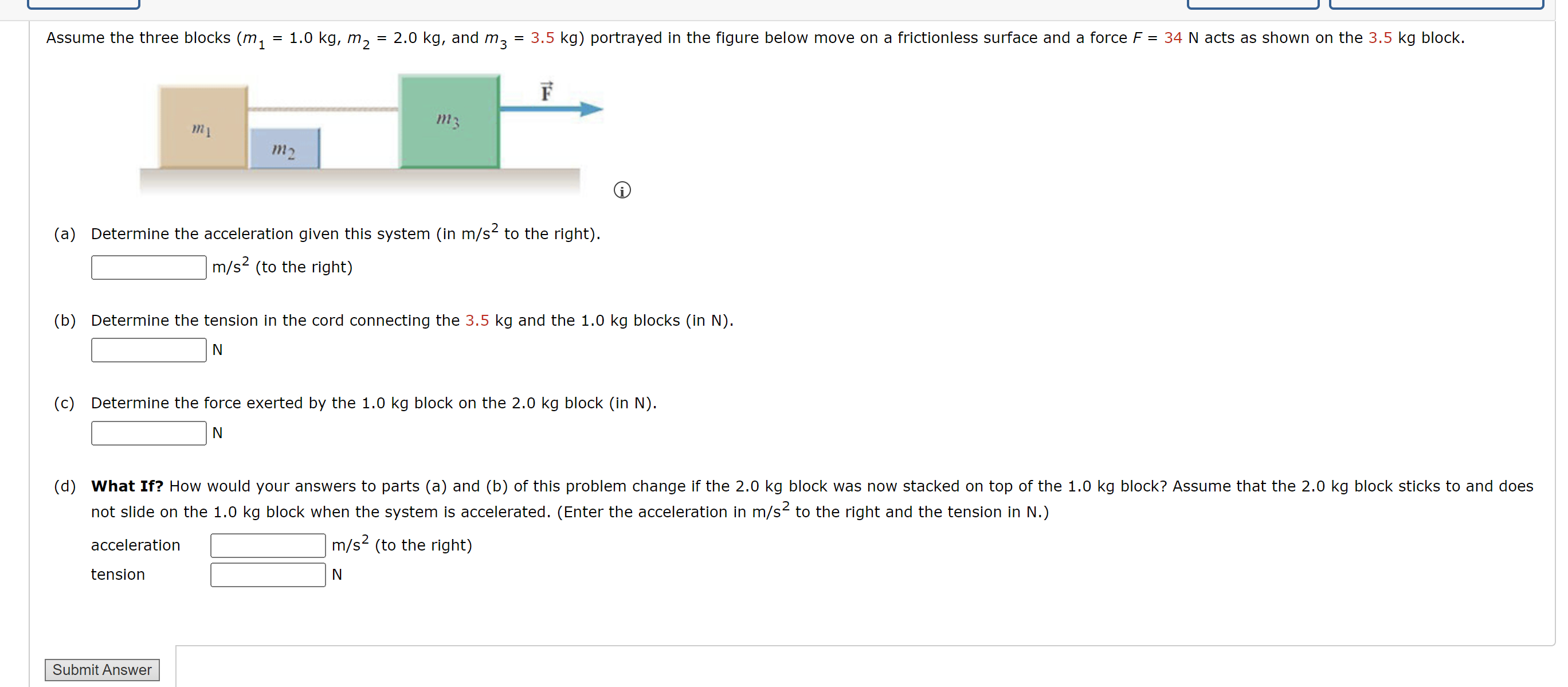 Solved (a) Determine the acceleration given this system (in | Chegg.com