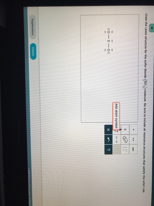 Solved Draw the Lewis structure for the sulfur dioxide (SO2)