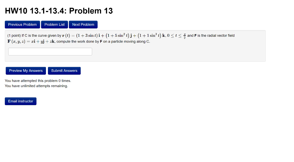 Solved HW10 13.1-13.4: Problem 13 Previous Problem Problem | Chegg.com