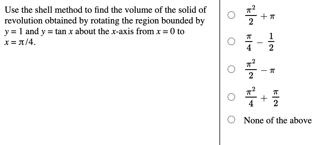 Solved Use the shell method to find the volume of the solid | Chegg.com