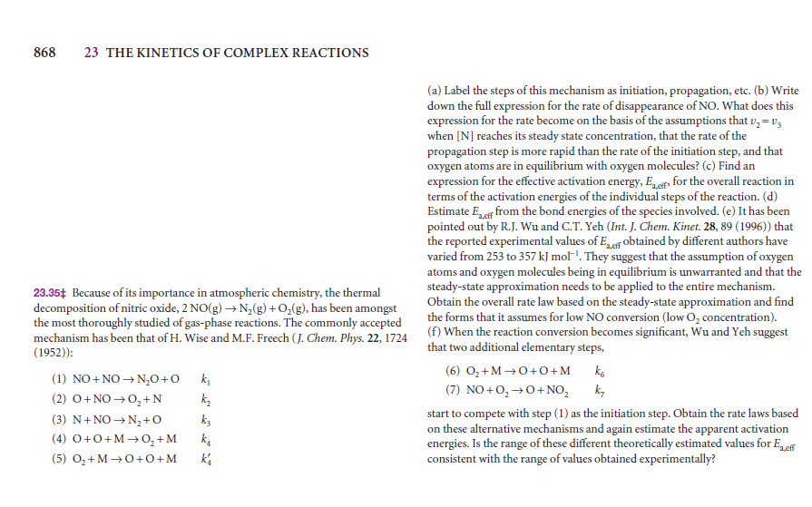 868 23 THE KINETICS OF COMPLEX REACTIONS (a) Label | Chegg.com