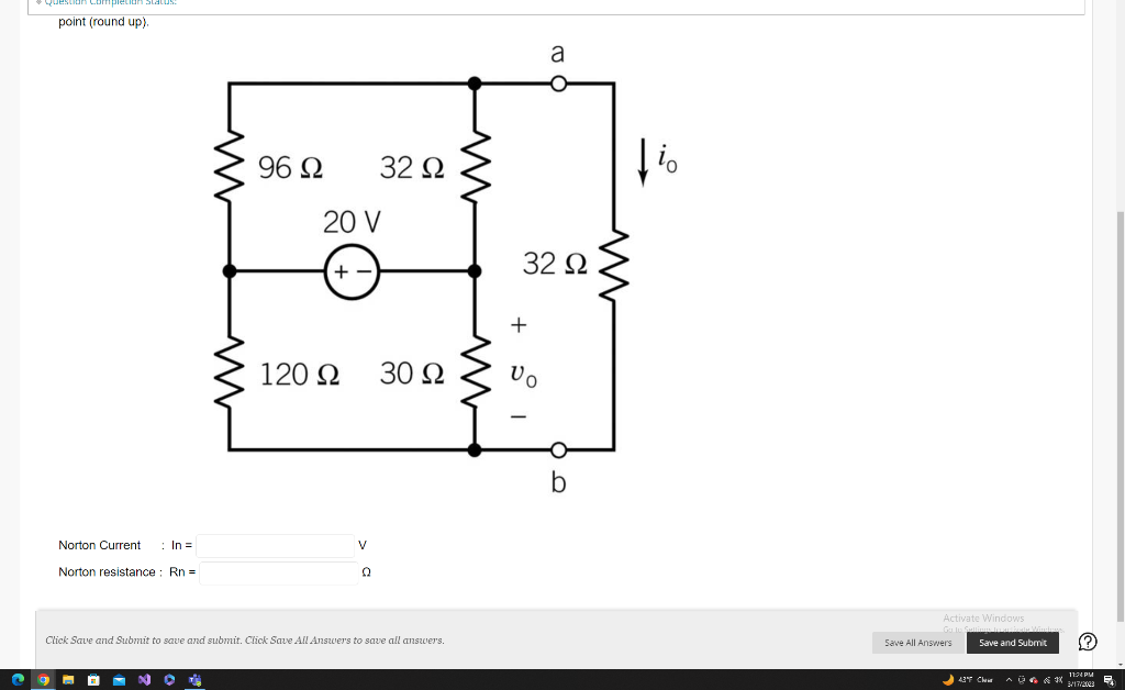 Solved What is the Norton equivalent current In and