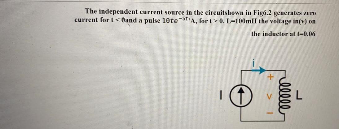 Solved The current source in the circuit shown in problem | Chegg.com