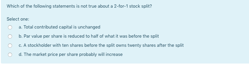 Solved Which Of The Following Statements Is Not True Abou
