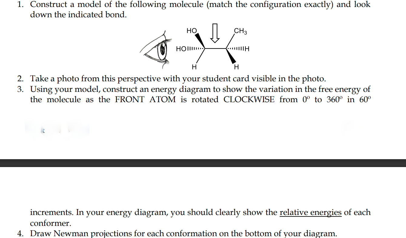 Solved 1. Construct A Model Of The Following Molecule (match | Chegg.com