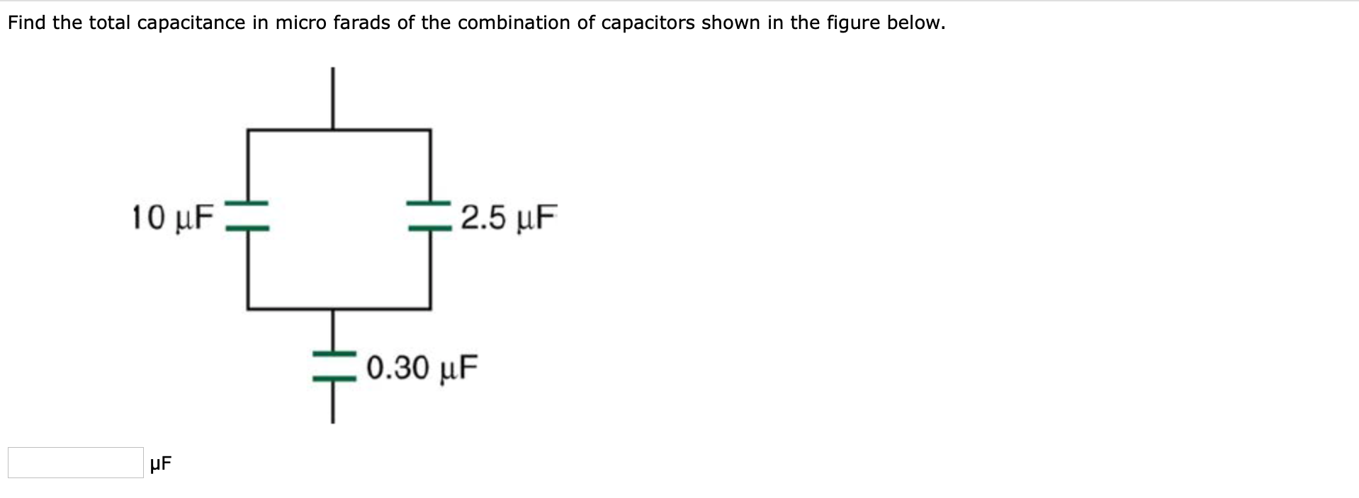 Solved Find The Total Capacitance In Micro Farads Of The Chegg