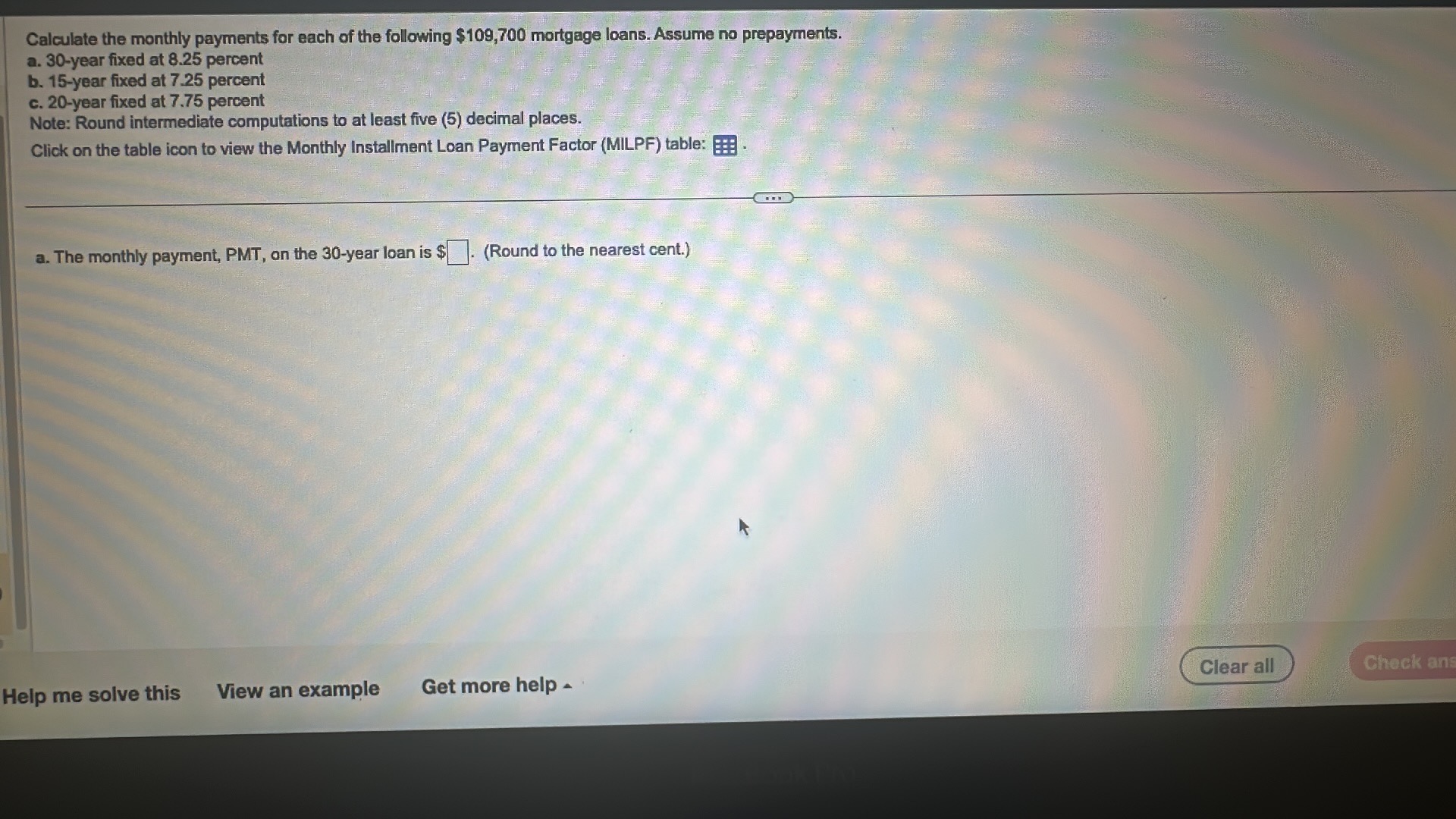 Solved Calculate the monthly payments for each of the