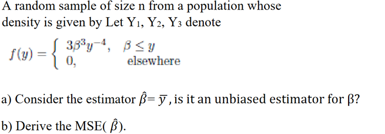 Solved A random sample of size n from a population whose | Chegg.com