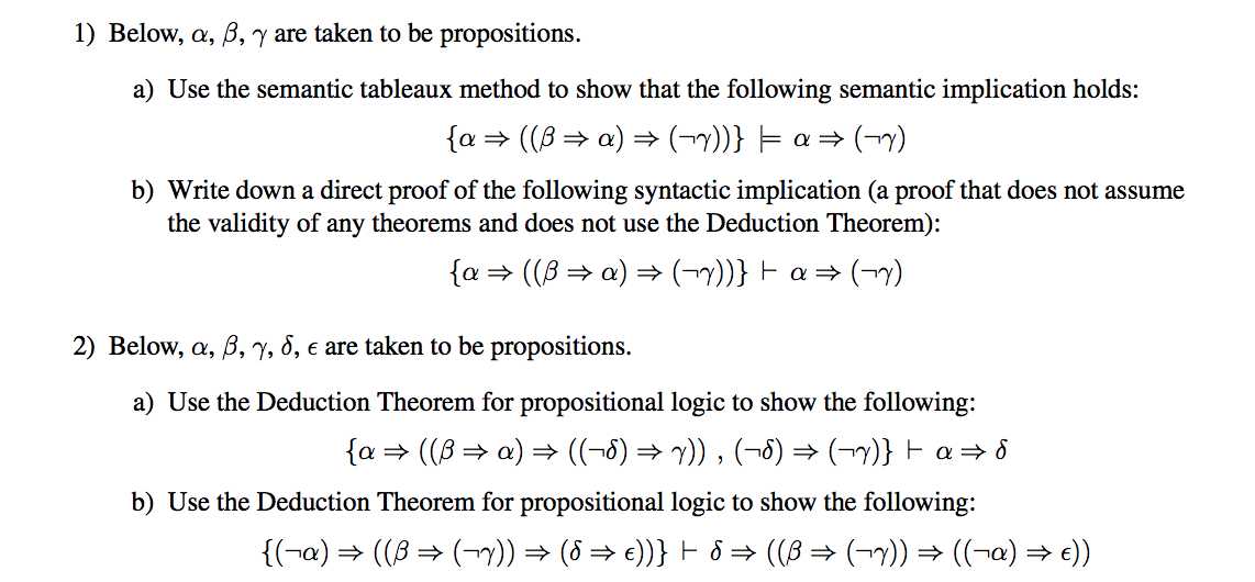 1 Below A Ss Y Are Taken To Be Propositions A Chegg Com