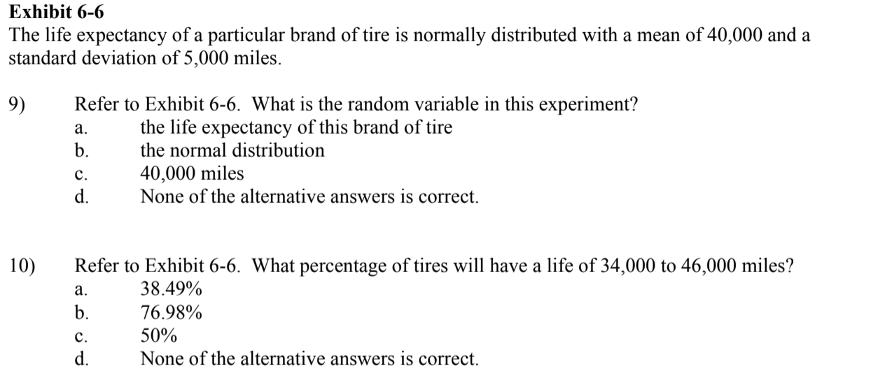 Solved Exhibit 66 The life expectancy of a particular brand