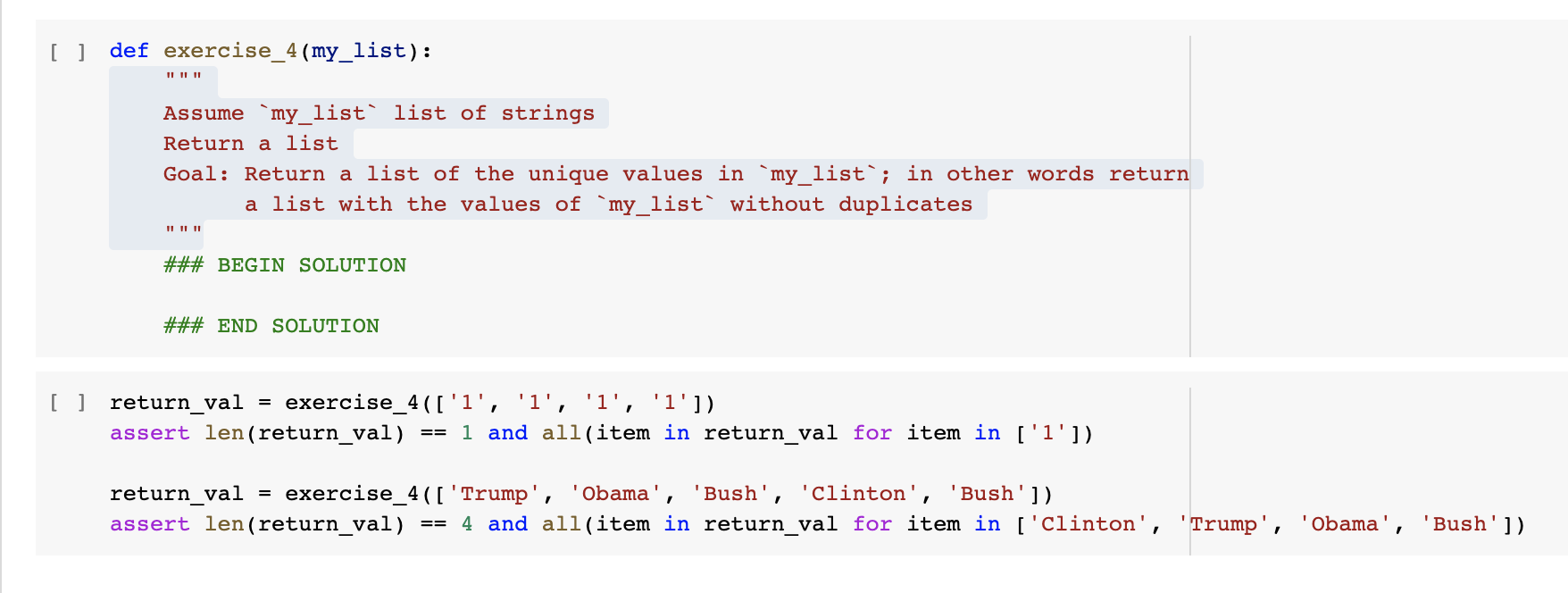 Solved [] def exercise 4 (my list): II III Assume `my_list" | Chegg.com