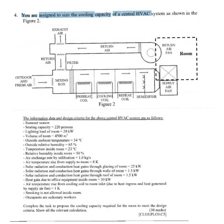 4. You are assigned to size the cooling capacity of a | Chegg.com