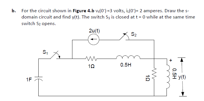 Solved B. For The Circuit Shown In Figure 4.b Ve(0)=3 Volts, | Chegg.com