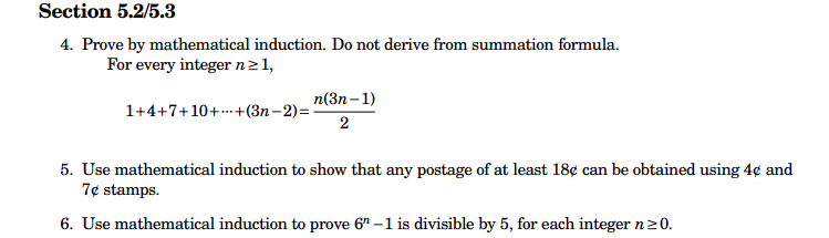 Solved 4. Prove By Mathematical Induction. Do Not Derive | Chegg.com