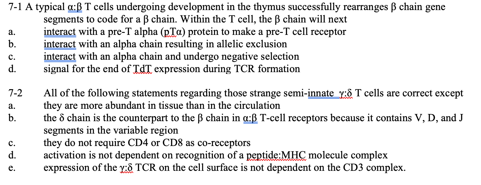 Solved Co E O O 7 1 A Typical A Ss T Cells Undergoing Deve Chegg Com