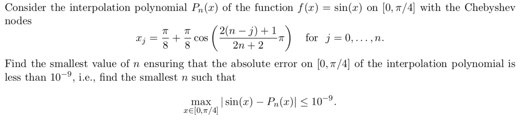 Solved Consider the interpolation polynomial P (r) of the | Chegg.com