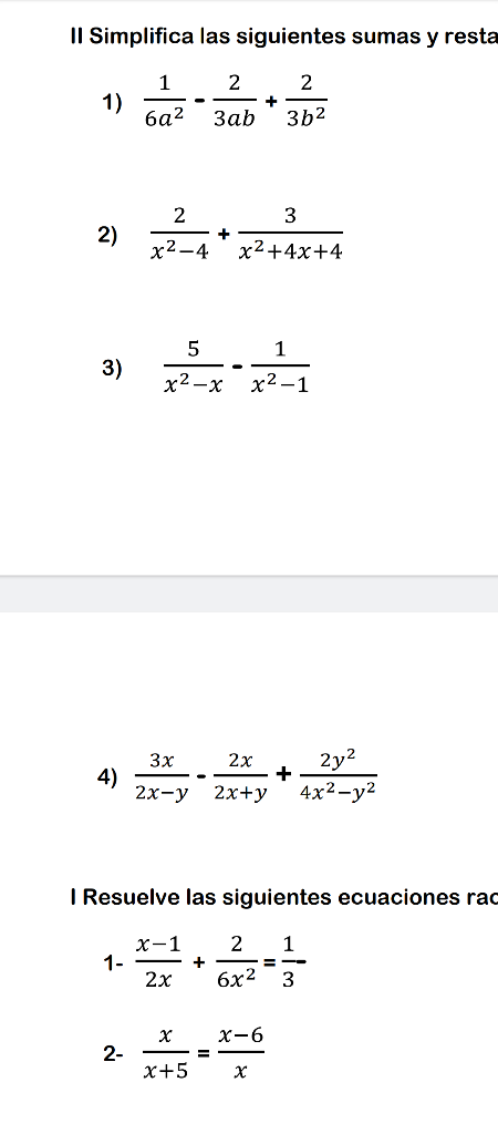 [Solved]: II Simplifica Las Siguientes Sumas Y Resta 1) 6a