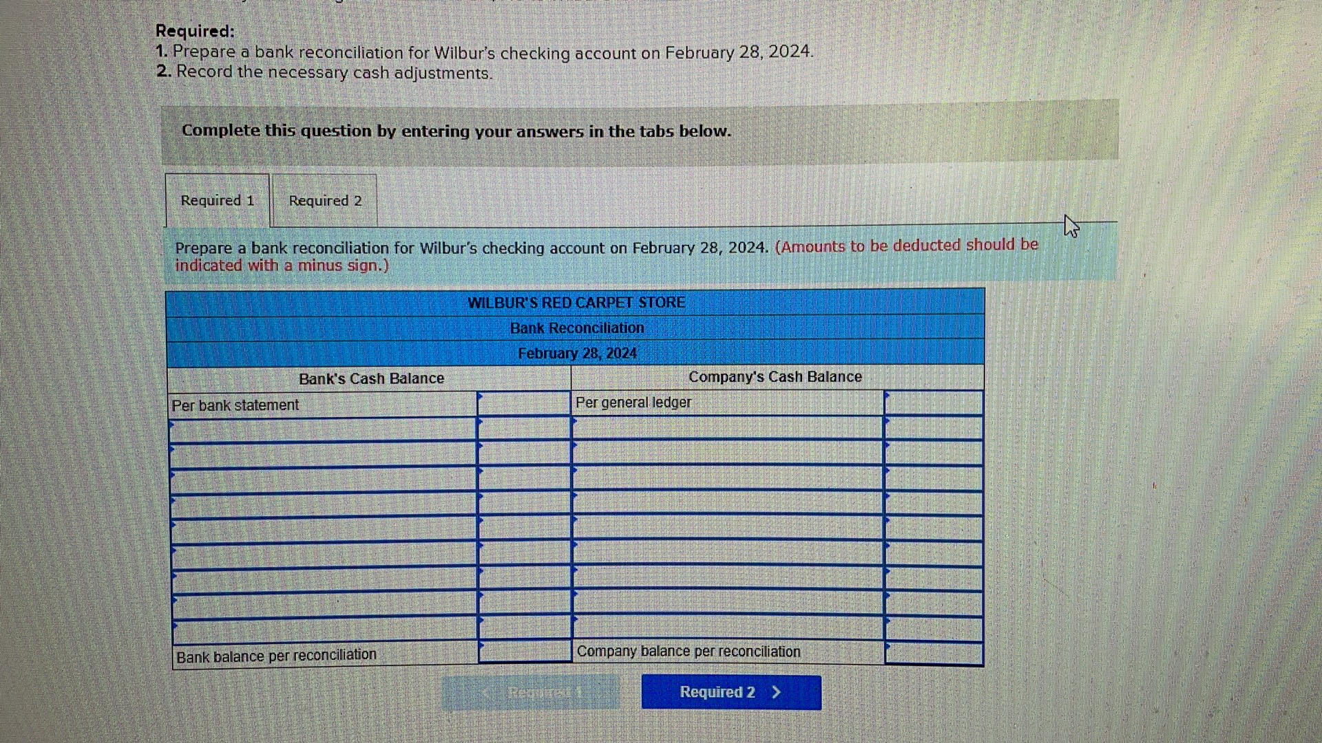 bank reconciliation homework help