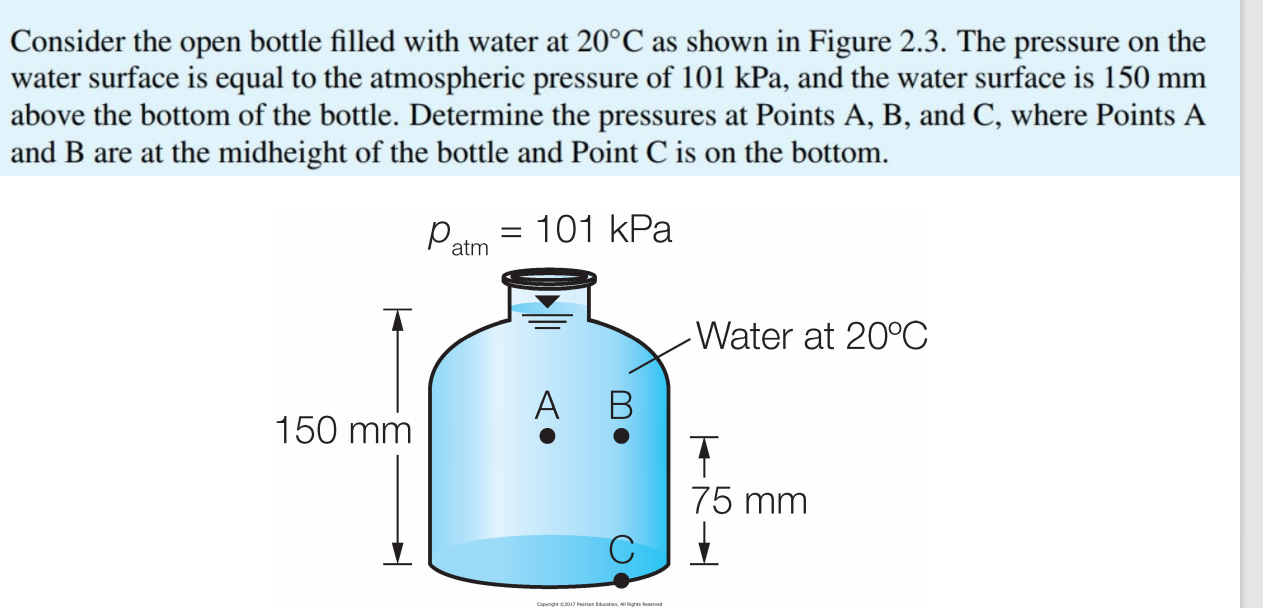 Solved Consider The Open Bottle Filled With Water At 20°C As | Chegg.com