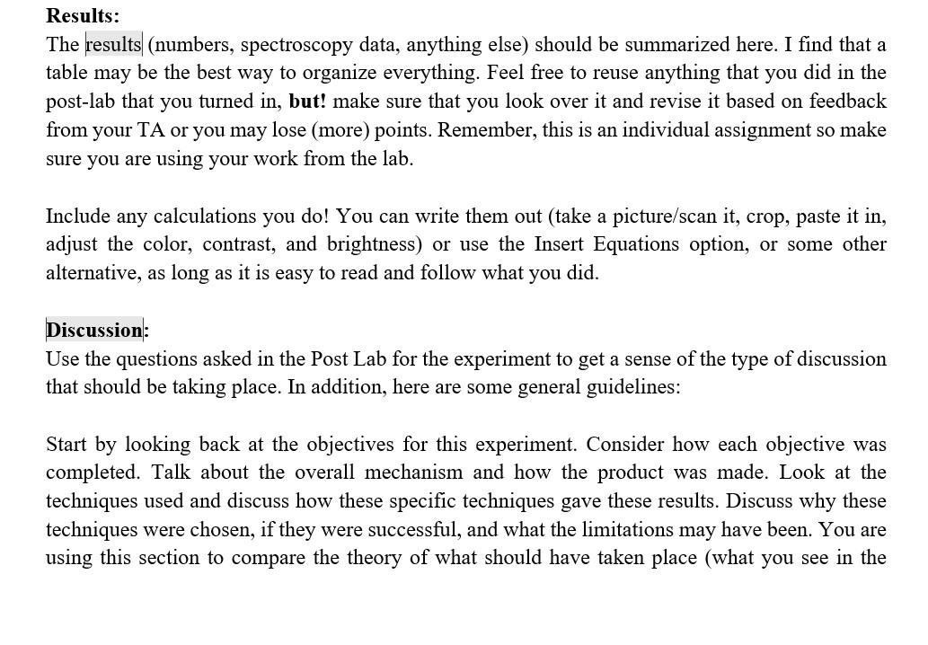 Solved Use the guidelines for the formal lab report and | Chegg.com