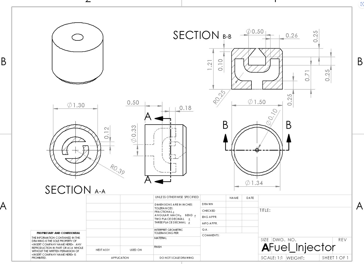 Solved Please submit the Solidworks part file of the fuel | Chegg.com