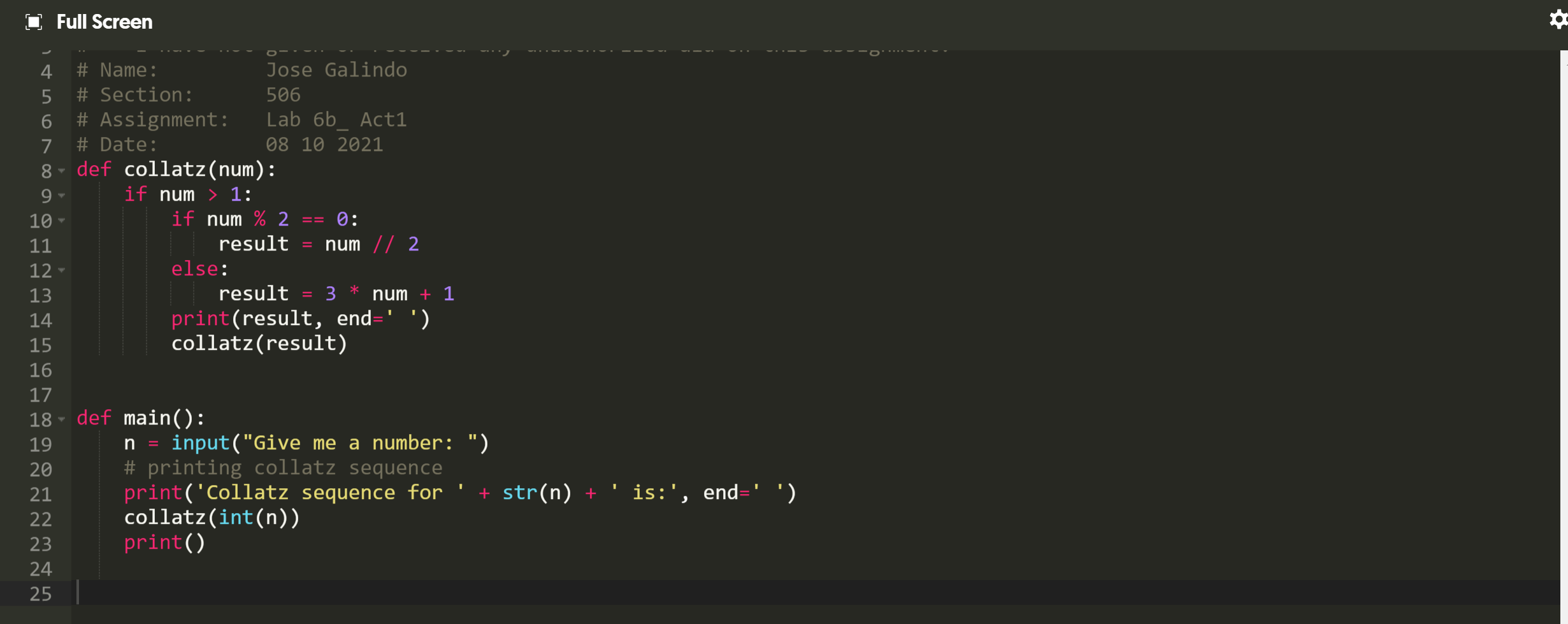Solved Activity #1: The Collatz Conjecture The Collatz | Chegg.com
