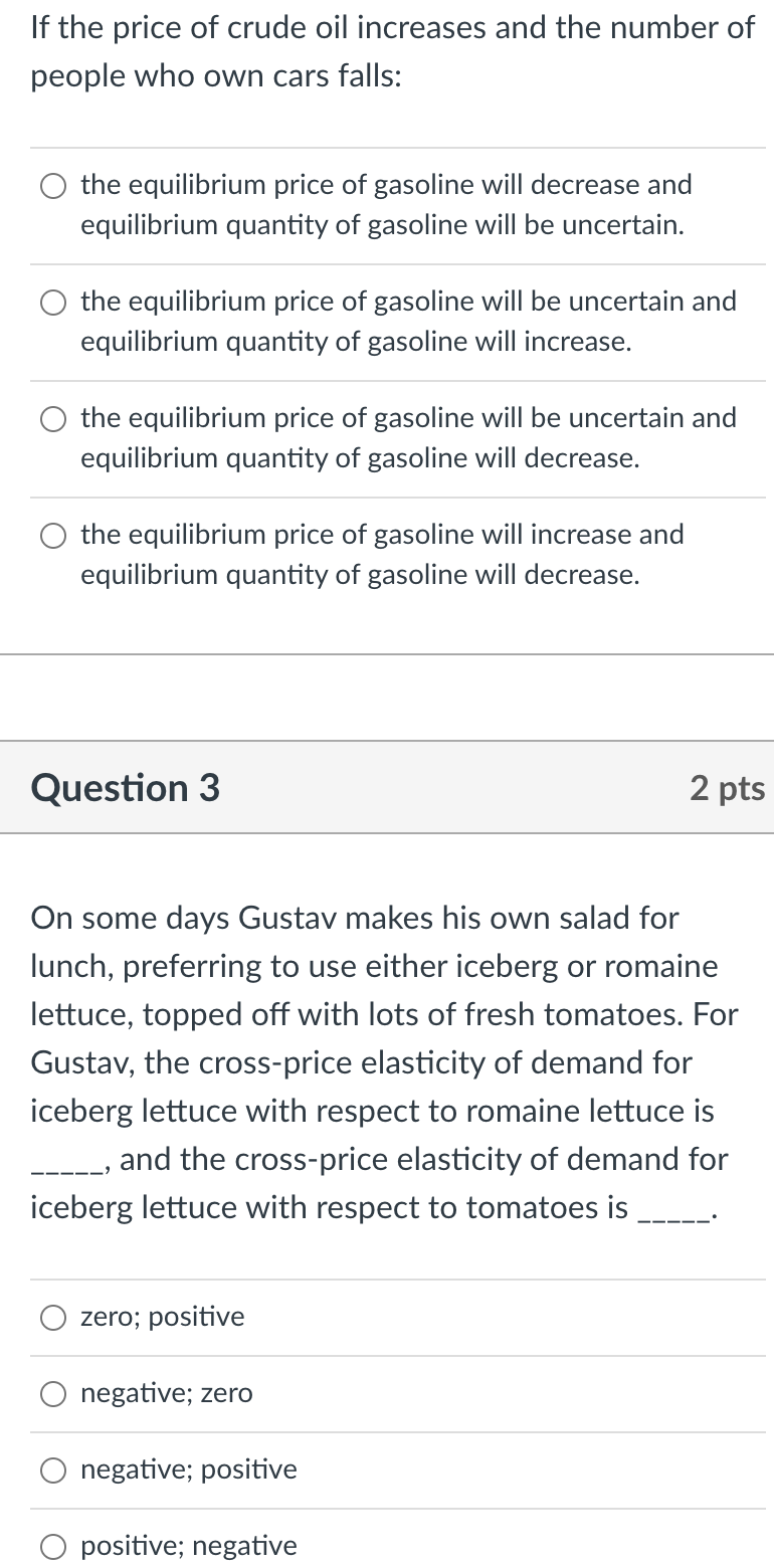 Solved If the price of crude oil increases and the number of | Chegg.com