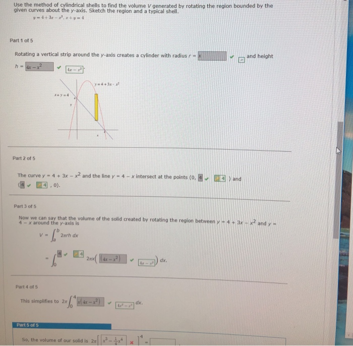 Solved Use the method of cylindrical shells to find the | Chegg.com