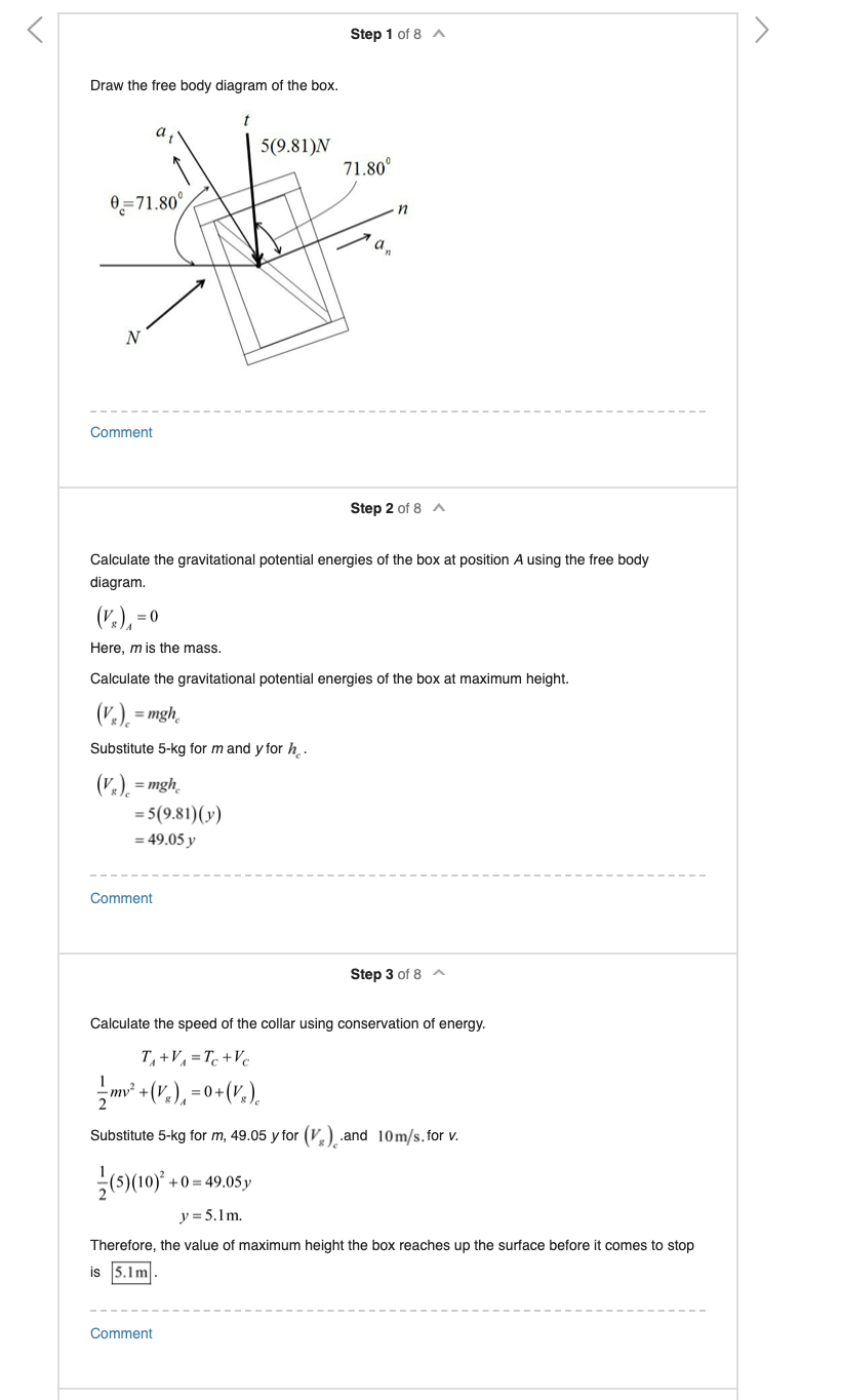 Solved 14_91. y = x When the 5-kg box reaches point A it has | Chegg.com