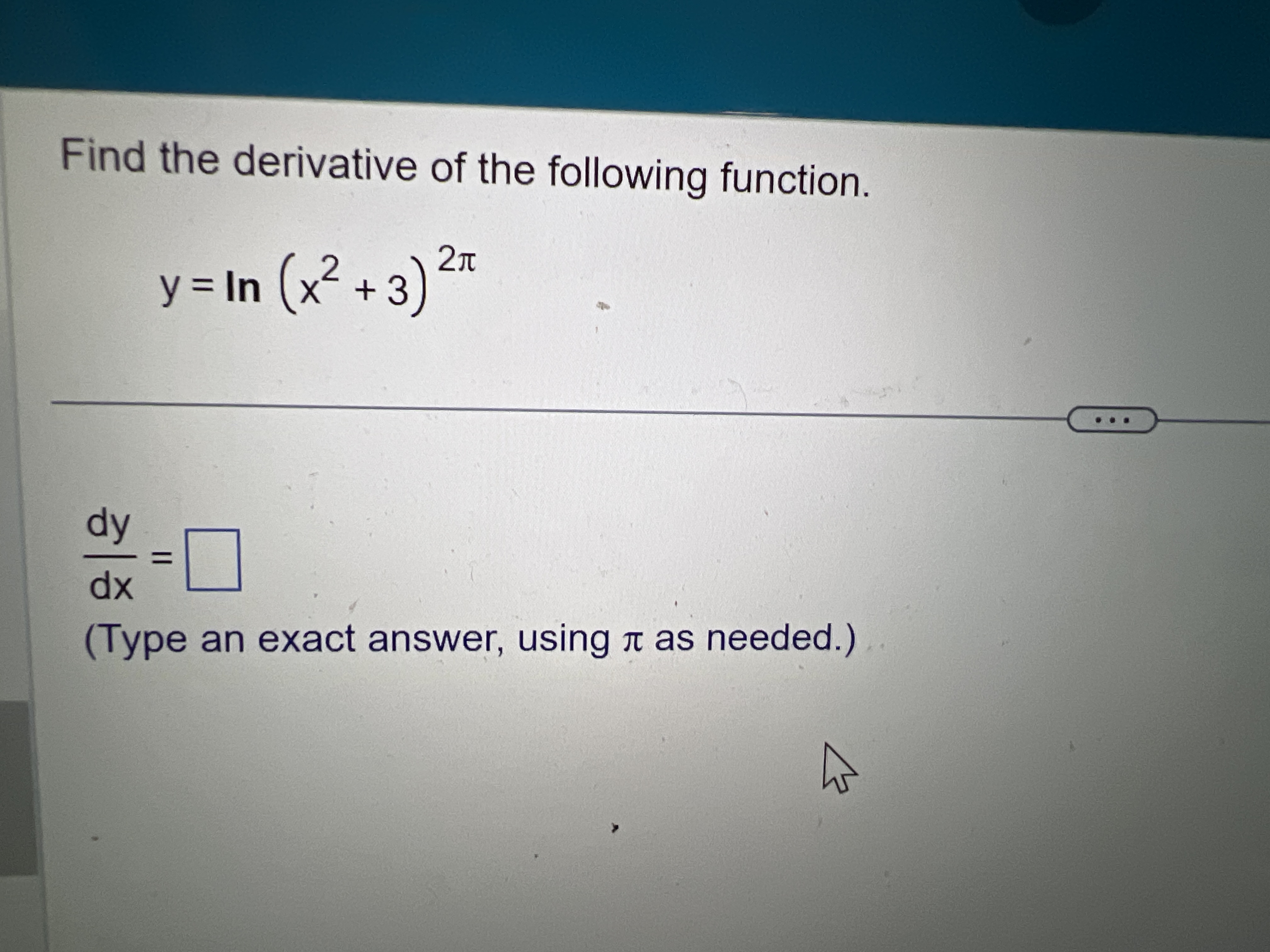 Solved Find the derivative of the following | Chegg.com