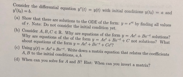 Solved Consider the differential equation y