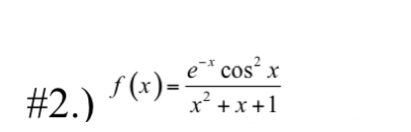 Solved F X X2 X 1e−xcos2x