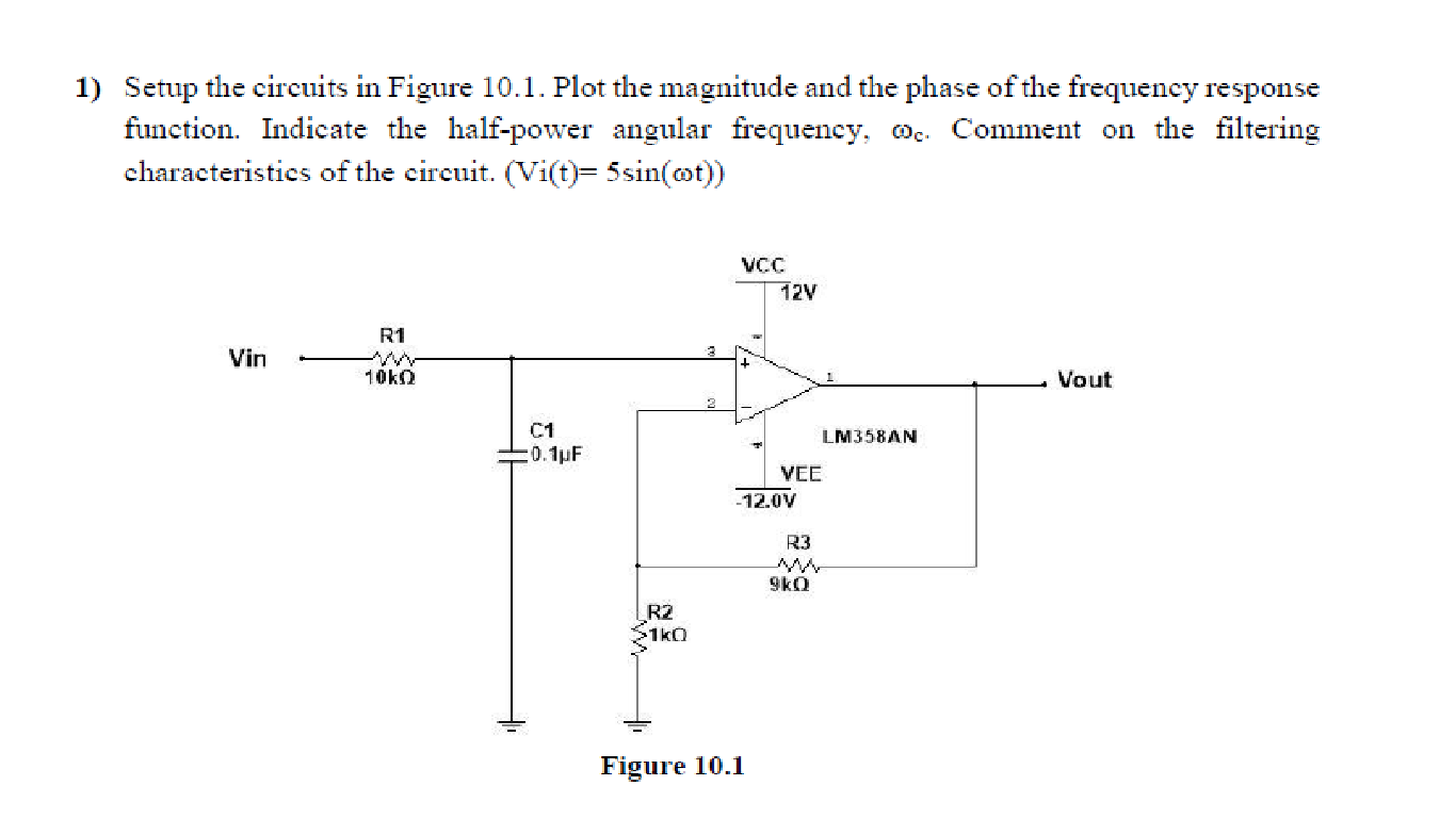 Solved 1) Setup the circuits in Figure 10.1. Plot the | Chegg.com