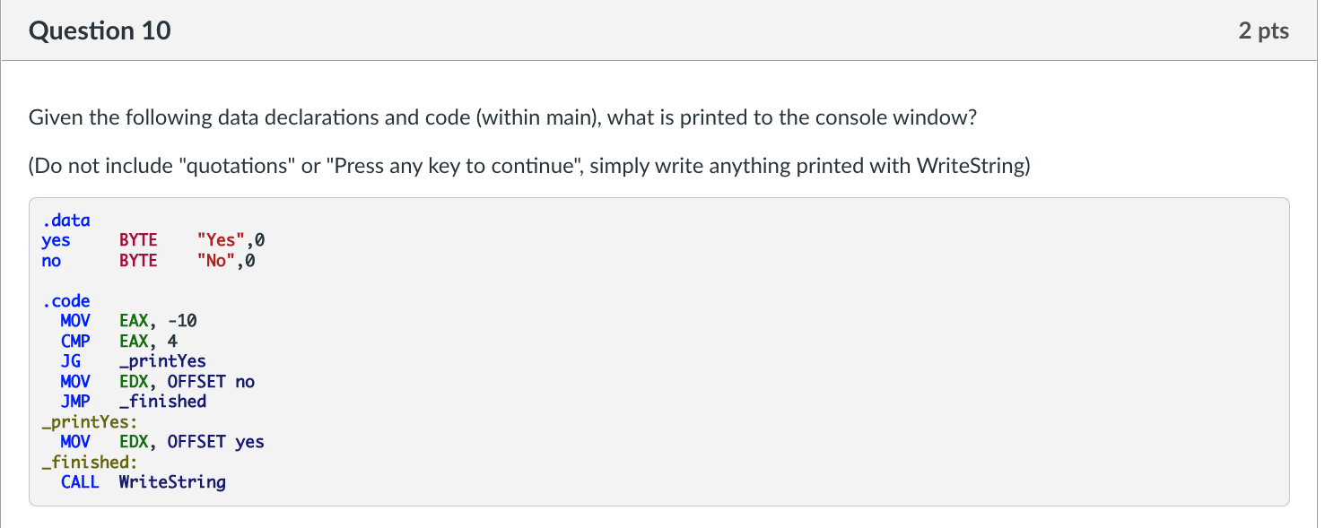 Solved Given the following data declarations and code | Chegg.com