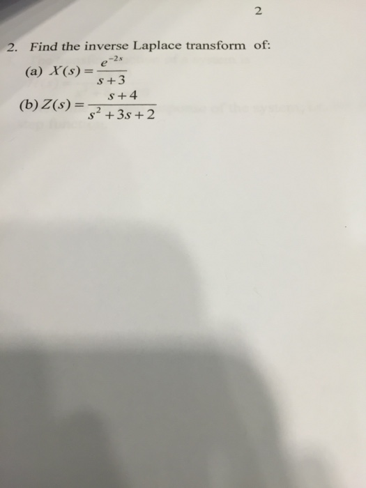 Solved Find the inverse Laplace transform of: X(s) = | Chegg.com