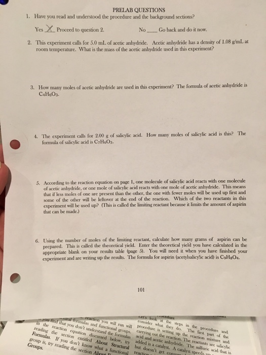 Solved PRELAB QUESTIONS Have you read and understood the | Chegg.com