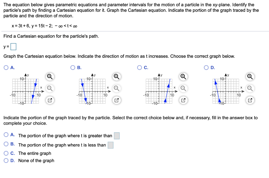 Solved The equation below gives parametric equations and | Chegg.com
