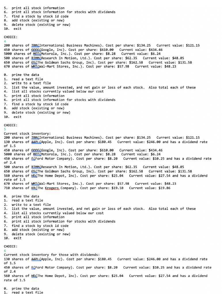 Solved We want a menu-driven program that keeps track of | Chegg.com