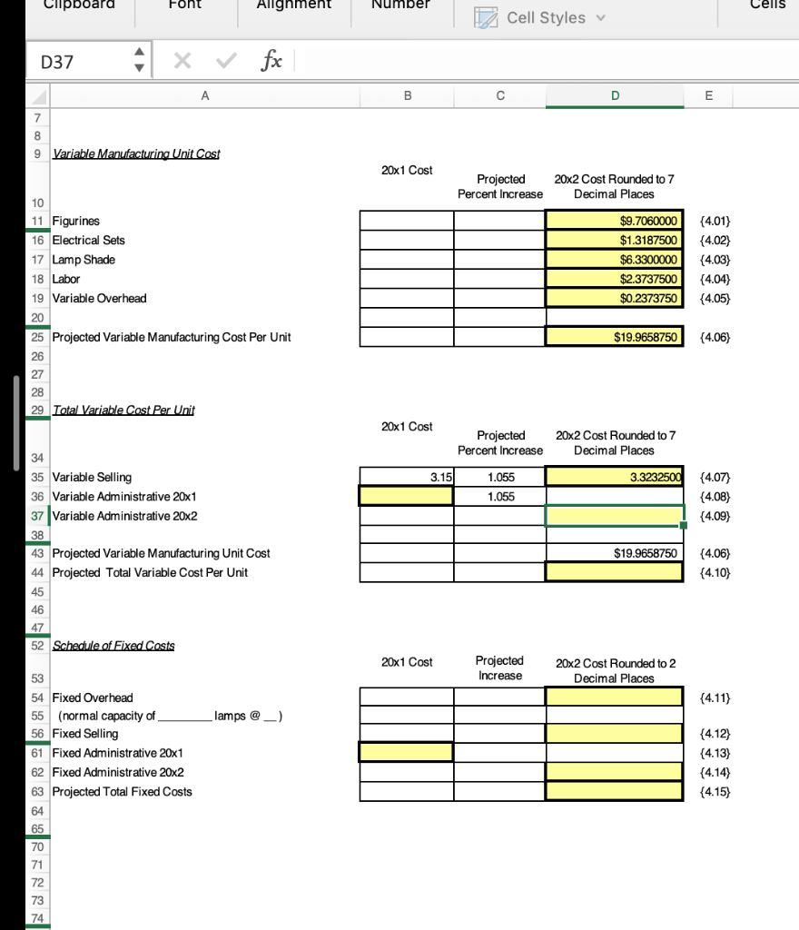 Fixed and Variable Cost Determinations Unit Cost