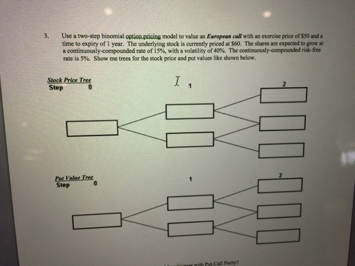 Solved Use a two-step binomial option pricing model to value | Chegg.com